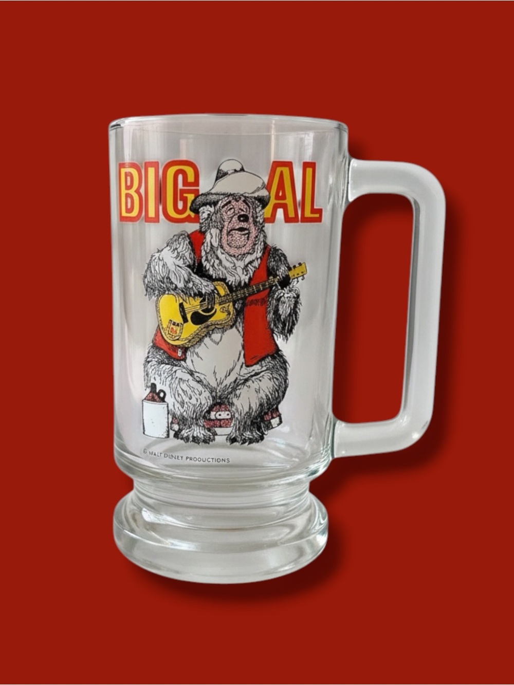 Big Al Glass Mug - Vintage Disney Beer Stein